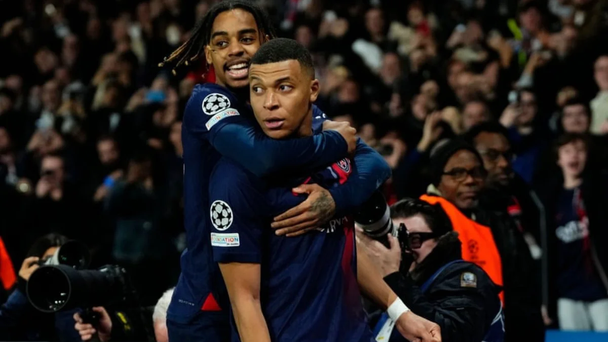 PSG star player Kylian Mbappe celebrate his Goal against Real Sociedad in Champions League match.